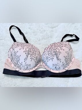 Victoria's Secret Pink Bra with Black Lace Accents